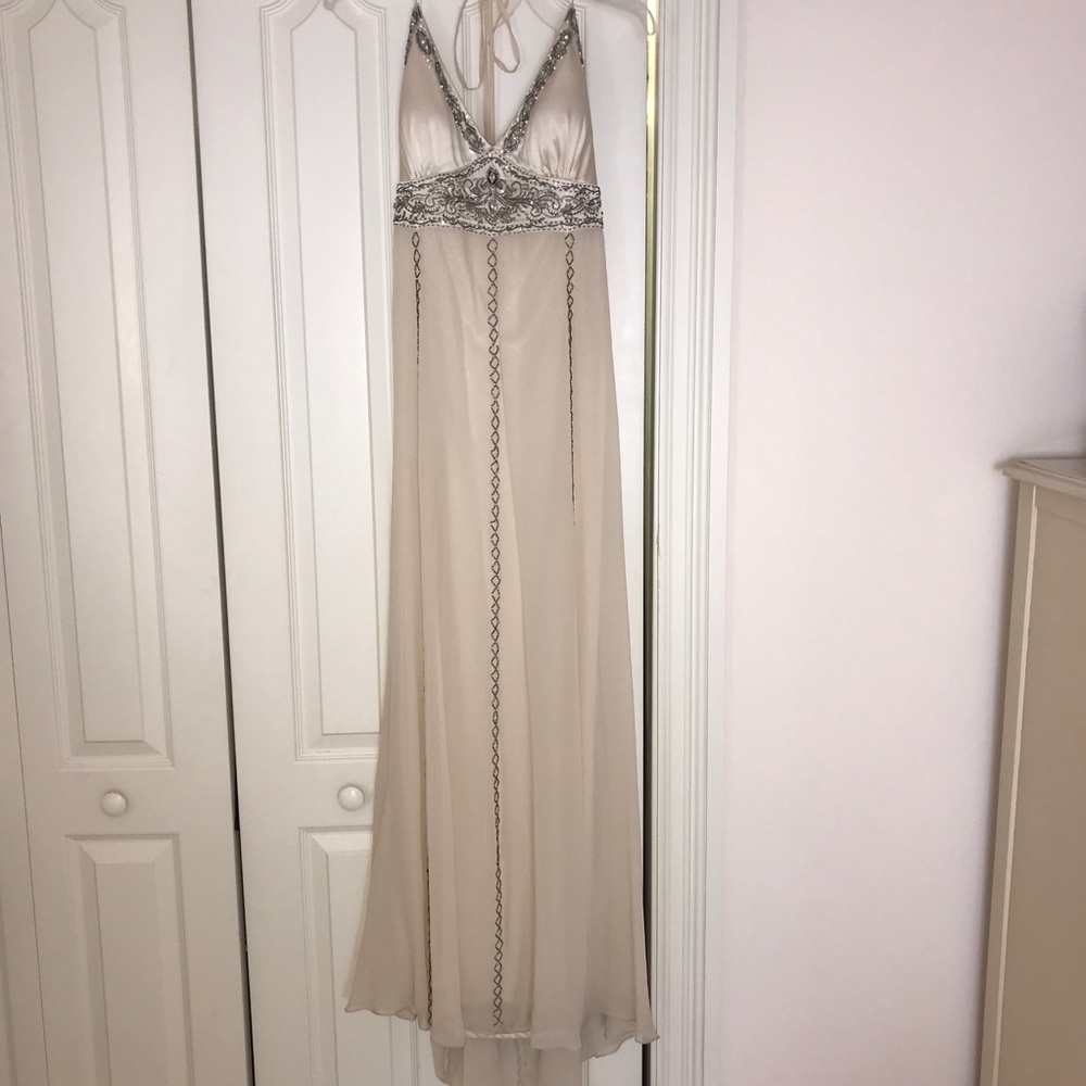 Beaded Halter Formal Dress